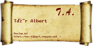 Tér Albert névjegykártya